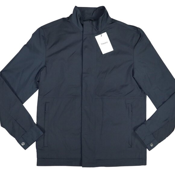 Theory Clarkson Fuel Zip & Snap Front Lightweight Men's Jacket S NWT Ink Blue